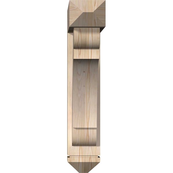 Olympic Arts And Crafts Smooth Bracket W/ Offset Brace, Douglas Fir, 7 1/2W X 30D X 38H